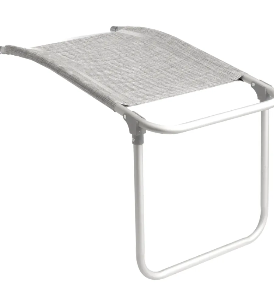 Brunner Campeggio|Poggiapiedi "skye footrest" in alluminio e syntex plus grigio chiaro 47x72x51/43 cm