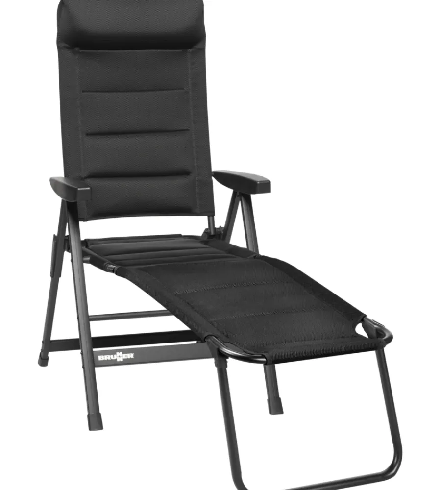 Campeggio-Brunner Poggiapiedi "skye 3d footrest" in alluminio e3durafeel nero 47x72x51/43 cm