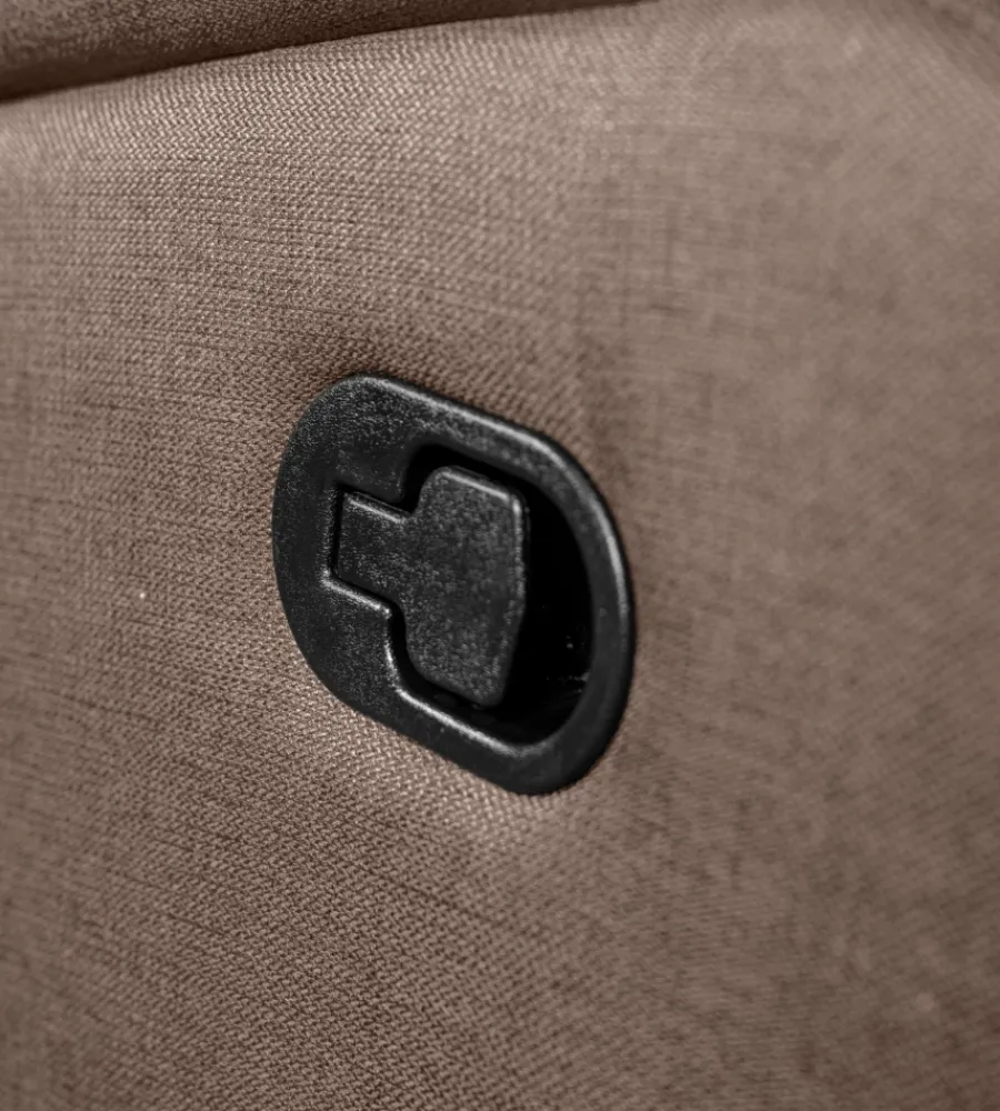 Poltrone E Pouf-BellaHome Poltrona "chiara" con recliner in tessuto tortora 71x95x98 cm