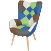 Poltrone E Pouf-BellaHome Poltrona "patch" con braccioli, 68x76x98 cm