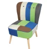 Poltrone E Pouf-BellaHome Poltrona "patch" in tessuto multicolore, 58x68x81 cm