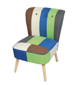 Poltrone E Pouf-BellaHome Poltrona "patch" in tessuto multicolore, 58x68x81 cm