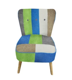 Poltrone E Pouf-BellaHome Poltrona "patch" in tessuto multicolore, 58x68x81 cm