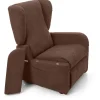 Poltrone E Pouf- Poltrona con recliner e anzata elettrica "dea", marrone, 74x92x102 cm