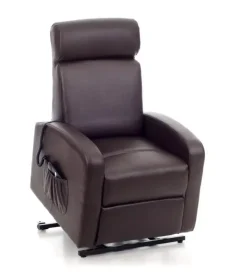 Poltrone E Pouf- Poltrona con recliner e alzata elettrica "katia" marrone, 75x78x110 cm