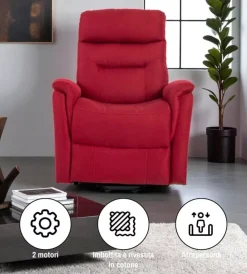 BellaHome Poltrone E Pouf|Poltrona con recliner e alzata elettrico 