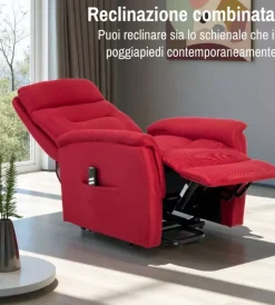 BellaHome Poltrone E Pouf|Poltrona con recliner e alzata elettrico 