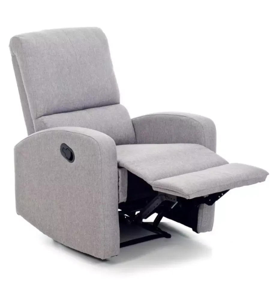 Poltrone E Pouf- Poltrona con recliner manuale "fiorella" grigio, 74x78x105 cm