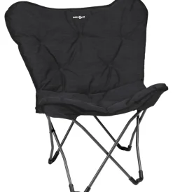 Brunner Campeggio|Poltrona da campeggio "action vivavita lounger" in acciaio e poliestere nero 74x43x56/99 cm