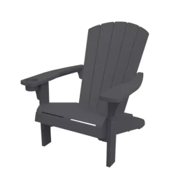 Mobili Da Giardino E Accessori-Keter Poltrona da esterno "alpine adirondack" in polipropilene grafite effetto legno 80,5x95,5x93 cm