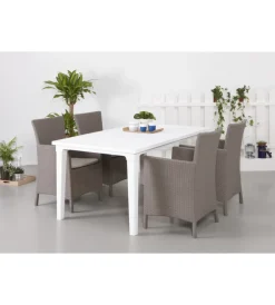 Keter Mobili Da Giardino E Accessori|Poltrona da giardino "iowa dining chair" con cuscino colore cappuccino, 89x60x62 cm -