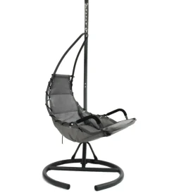 EuroGarden Mobili Da Giardino E Accessori|Poltrona dondolo da esterno sospesa in metallo antracite 90/80x102x195 cm