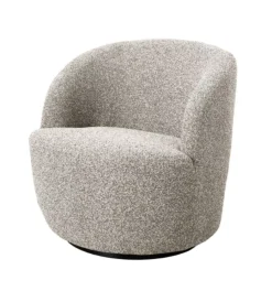 BellaHome Poltrone E Pouf|Poltrona girevole "aura" sabbia 65x77x69 cm