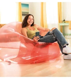 Best Poltrona gonfiabile "beanless bag" colore rosa trasparente, 137x127x74 cm - cod. 66501np Piscine
