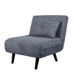 New Poltrona letto "queen" in tessuto grigio, 77x77x85 cm Poltrone E Pouf