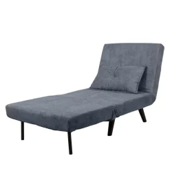 New Poltrona letto "queen" in tessuto grigio, 77x77x85 cm Poltrone E Pouf