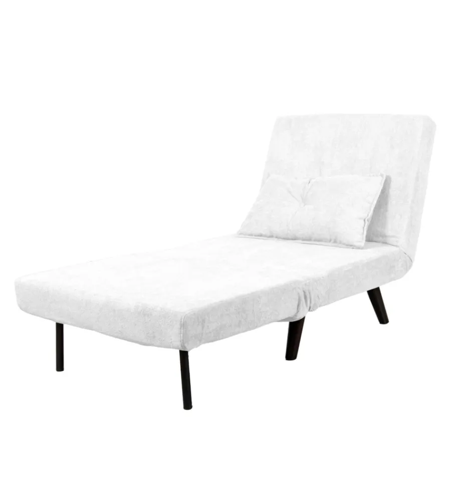 Poltrone E Pouf-BellaHome Poltrona letto "queen" in tessuto bianco, 77x77x85 cm