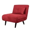 BellaHome Poltrone E Pouf|Poltrona letto "queen" in tessuto burgundy, 77x77x85 cm