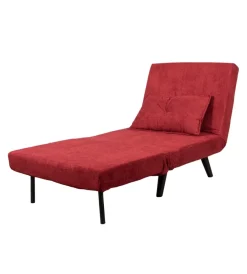BellaHome Poltrone E Pouf|Poltrona letto "queen" in tessuto burgundy, 77x77x85 cm