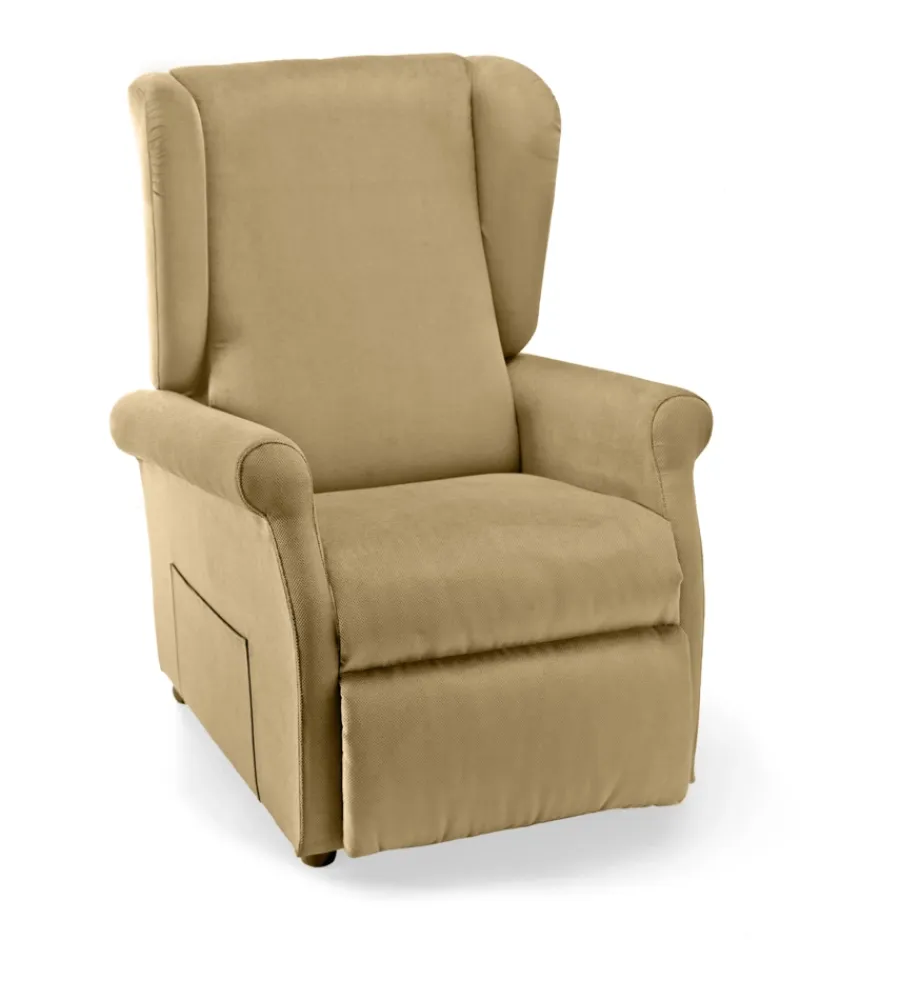 Best Poltrona "luna" con recliner e alzata elettrica in tessuto beige, 75x84x107 cm Poltrone E Pouf