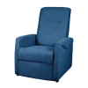 Poltrone E Pouf-BellaHome Poltrona massaggiante "siena" con recliner elettrico in tessuto blu, 75x93x105 cm
