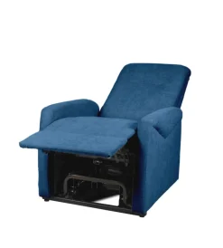 Poltrone E Pouf-BellaHome Poltrona massaggiante "siena" con recliner elettrico in tessuto blu, 75x93x105 cm