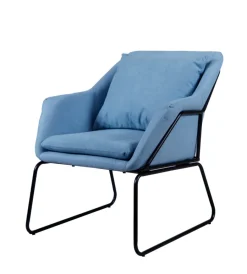 BellaHome Poltrone E Pouf|Poltrona "oslo" azzurra, 68x70x79,5 cm