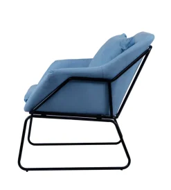 BellaHome Poltrone E Pouf|Poltrona "oslo" azzurra, 68x70x79,5 cm