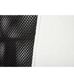 Sedie Ufficio- Poltroncina ufficio bianca con braccioli e ruote, 55x54,5x85-95 cm