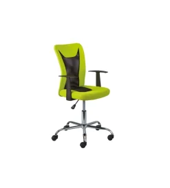 Sedie Ufficio|Poltroncina ufficio verde con braccioli e ruote, 55x54,5x85-95 cm