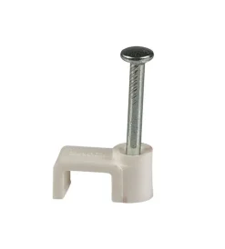 Poly Pool Cavi Elettrici E Relativi Accessori|- 50 graffette fissacavo per cavo piatto da 6 mm bianche