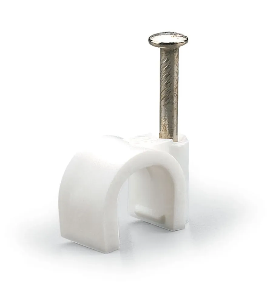 Cavi Elettrici E Relativi Accessori-Poly Pool - 50 graffette fissacavo per cavo tondo ø 3 - 4 mm bianche