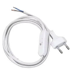 Poly Pool Cavi Elettrici E Relativi Accessori|- 1,5 m cavo alimentazione abat-jour spina 2,5 a bianco