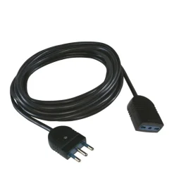 Poly Pool Prolunghe|- 5 m prolunga con spina 16 a e presa bivalente nera