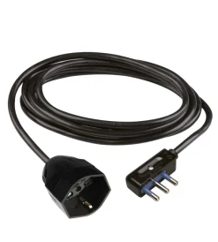 Outlet - 3 m prolunga "salvaspazio" con spina 16 a e presa pluristandard nera Prolunghe