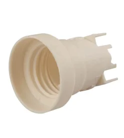 Poly Pool Portalampade|- 2 portalampada e27, fissaggio con staffa metallica foro 5,2 mm avorio