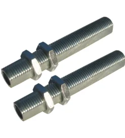 Portalampade-Poly Pool - 2 tubetti filettati e fresati in ferro zincato lunghezza 60 mm argento