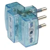 Best - adattatore multiplo spina 16 a e 3 prese bivalenti trasparente azzurro Multiprese Ed Adattatori