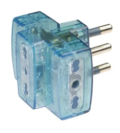 Best - adattatore multiplo spina 16 a e 3 prese bivalenti trasparente azzurro Multiprese Ed Adattatori