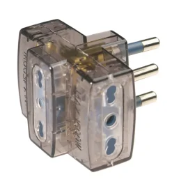 Multiprese Ed Adattatori-Poly Pool - adattatore multiplo spina 16 a e 3 prese bivalenti trasparente fumé