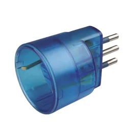 Best - adattatore spina 10 a e presa tedesca trasparente azzurro Multiprese Ed Adattatori