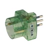 Poly Pool Multiprese Ed Adattatori|- adattatore spina e 2 prese 10 a e 1 presa standard tedesco trasparente verde