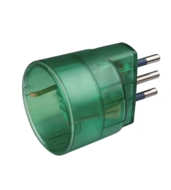 Poly Pool Multiprese Ed Adattatori|- adattatore spina 10 a e presa tedesca trasparente verde