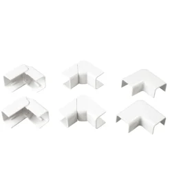 Tubi E Canaline-Poly Pool - kit accessori n° 1 per canale 20 x 15 mm, angolo esterno, interno e piano bianco