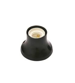Hot - portalampada e27 da parete con base dritta nero Portalampade