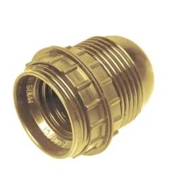 Poly Pool Portalampade|- portalampada e27 con 2 ghiere corpo filettato oro