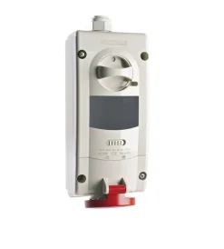 Poly Pool Magnetotermici|- presa da parete con dispositivo blocco 16 a 3p+n+t ip44 rossa