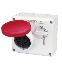 Poly Pool Magnetotermici|- presa da parete con dispositivo di blocco 16 a 3p+n+t ip44 rossa