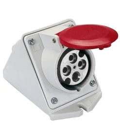 Poly Pool Spine E Prese|- presa inclinata da parete 16 a 3p+t ip44 rossa
