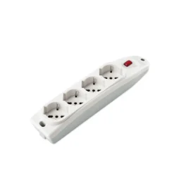 Poly Pool Multiprese Ed Adattatori|- presa multipla con 4 prese pluristandard e interruttore bianca